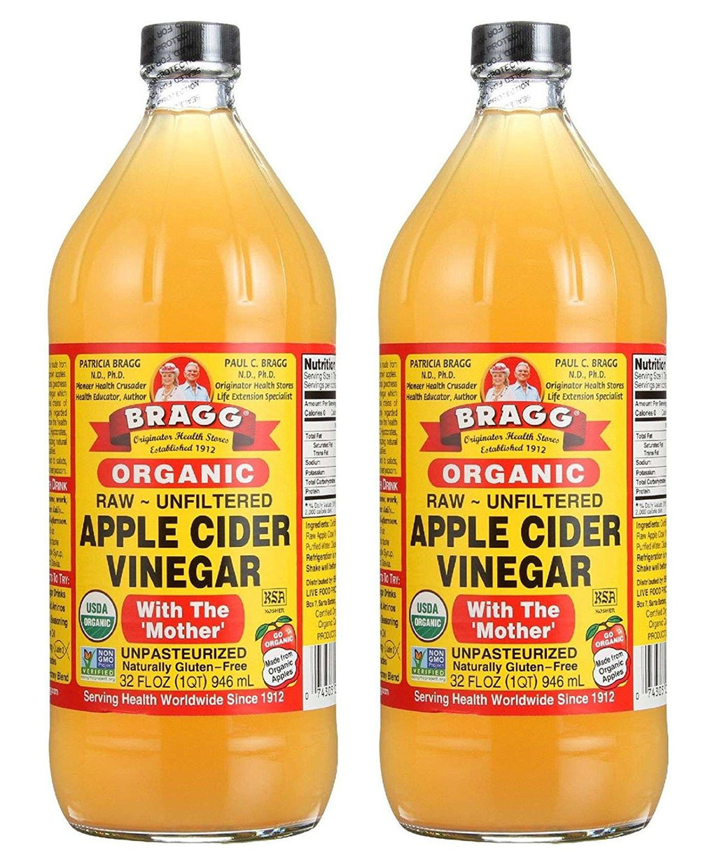 Bragg Usda Organic Raw Apple Cider Vinegar 32 Fl Oz (Pack of 2)