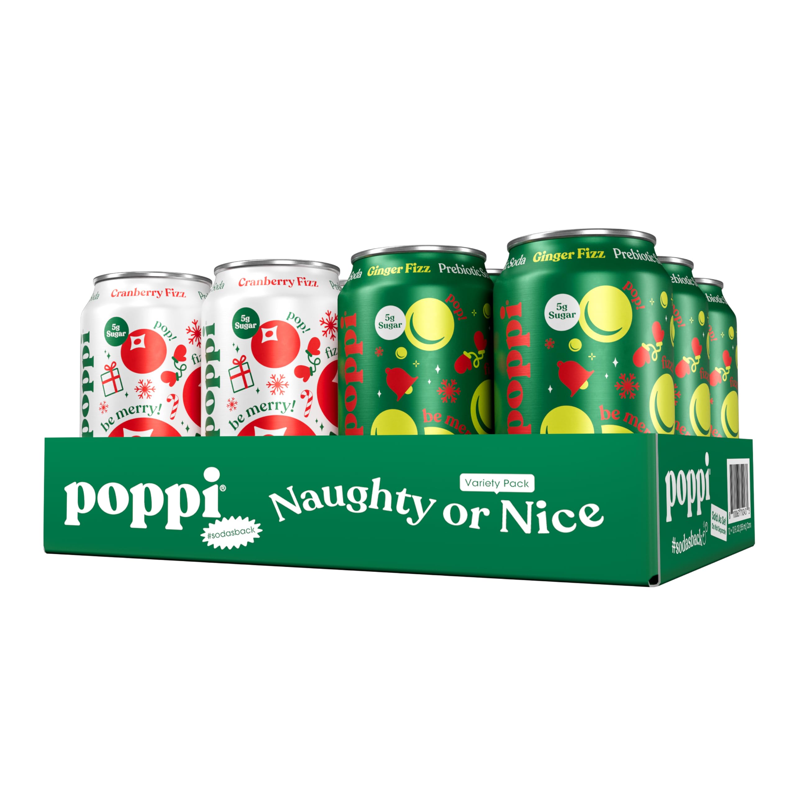 Poppi Prebiotic Soda, Sparkling Water & Fruit Juice, Major Mix, 12 Oz, 12 Pack