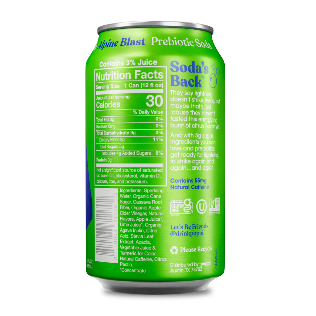 Poppi Sparkling Prebiotic Soda Beverage with Apple Cider Vinegar, Seltzer Water and Fruit Juice, Packaging May Vary, 12 oz, Pack of 12