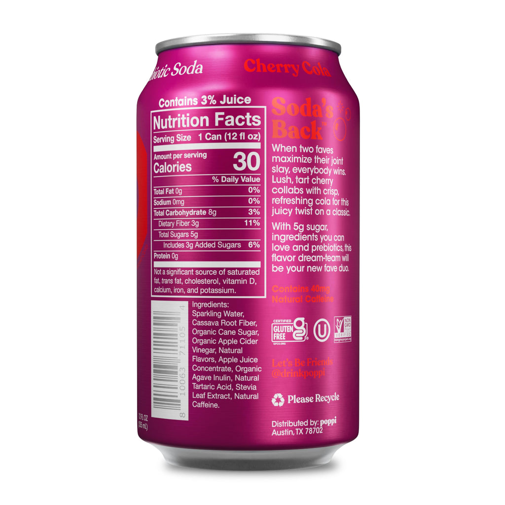 Poppi Sparkling Prebiotic Soda Beverage with Apple Cider Vinegar, Seltzer Water and Fruit Juice, Packaging May Vary, 12 oz, Pack of 12