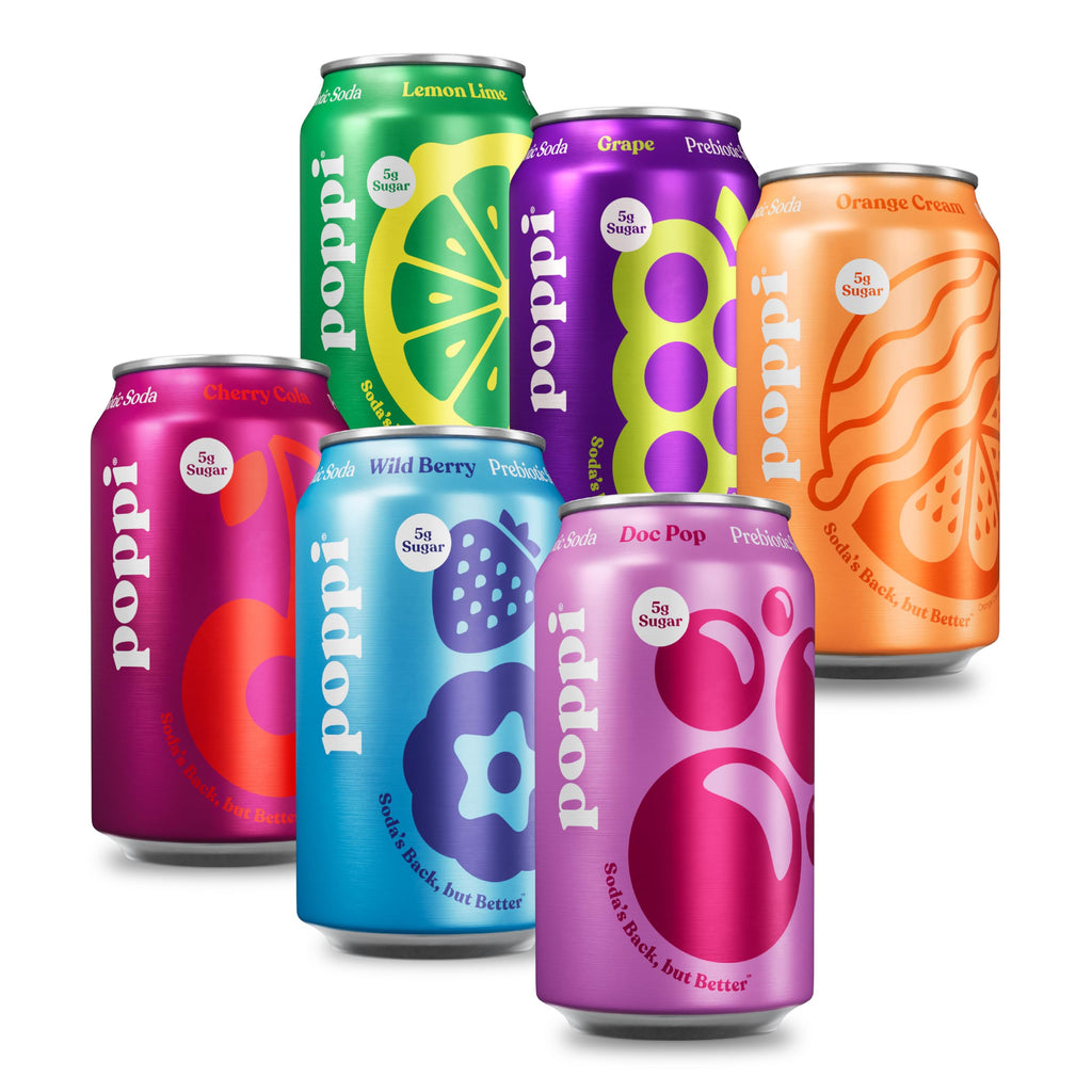 Poppi Prebiotic Soda, Sparkling Water & Fruit Juice, Major Mix, 12 Oz, 12 Pack