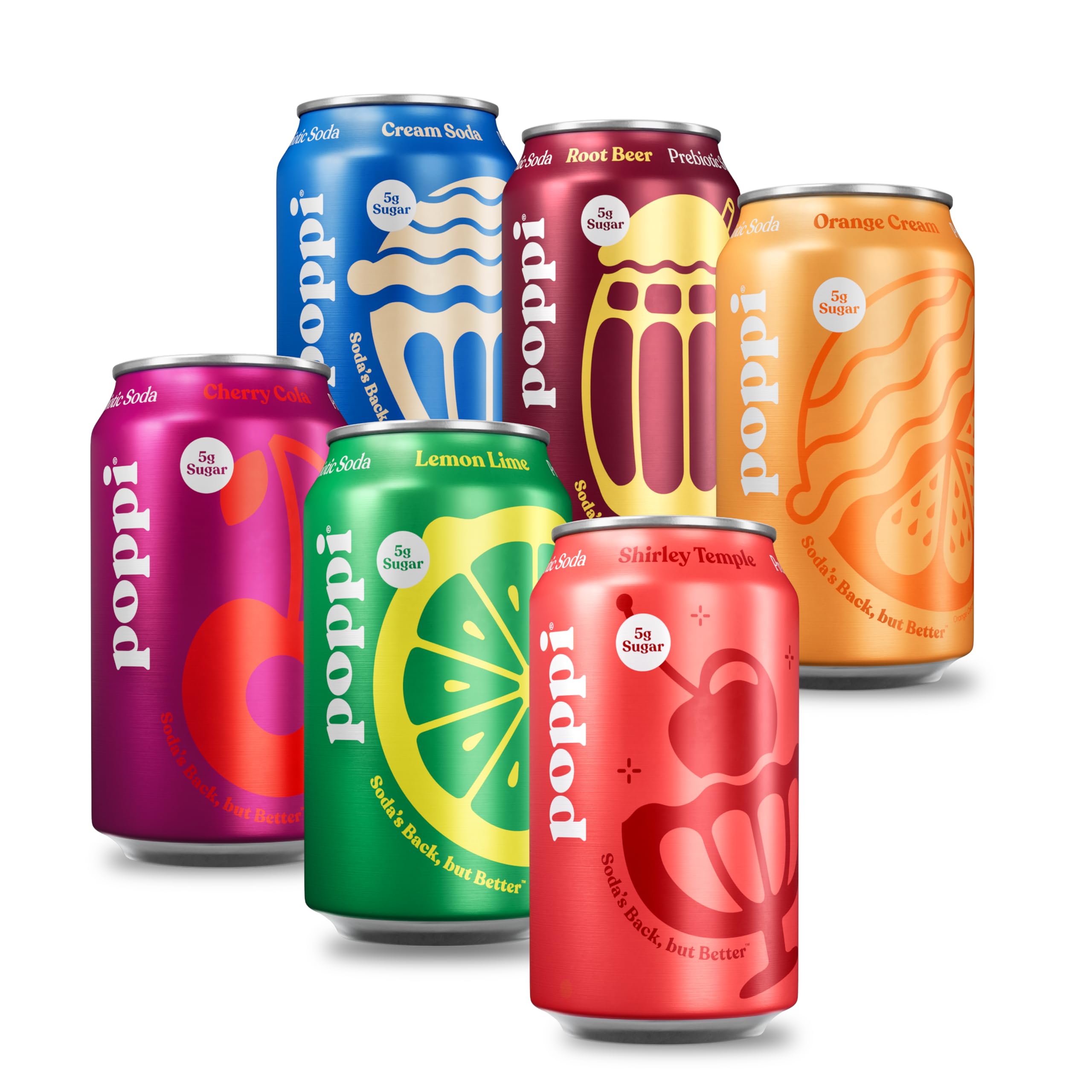 Poppi Prebiotic Soda, Sparkling Water & Fruit Juice, Major Mix, 12 Oz, 12 Pack