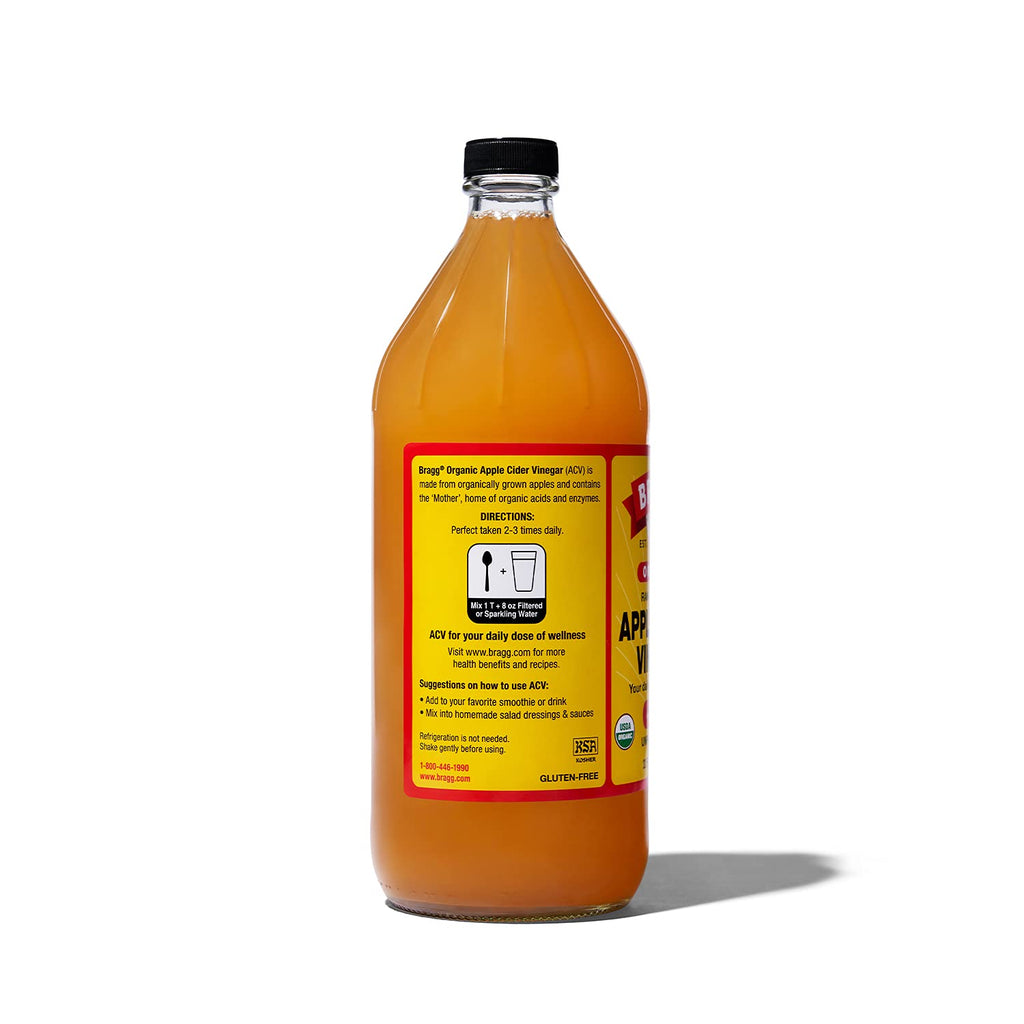 Bragg Organic Raw Unfiltered Apple Cider Vinegar, 32 fl.oz (Pack of 2)