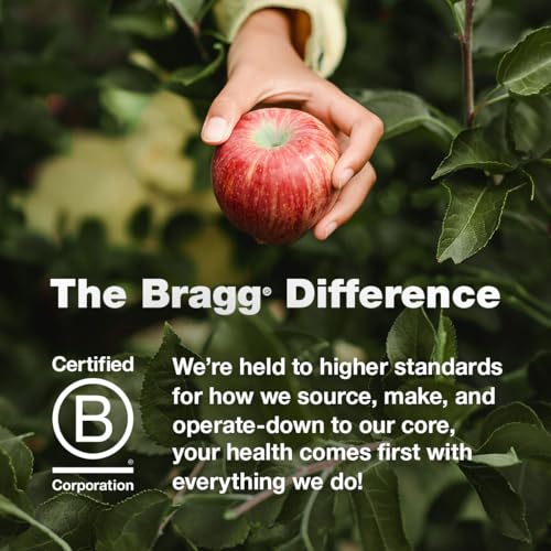 Bragg Organic Apple Cider Vinegar With the Mother– Raw, Unfiltered All Natural Ingredients