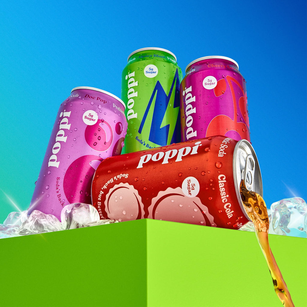 Poppi Prebiotic Soda, Sparkling Water & Fruit Juice, Major Mix, 12 Oz, 12 Pack