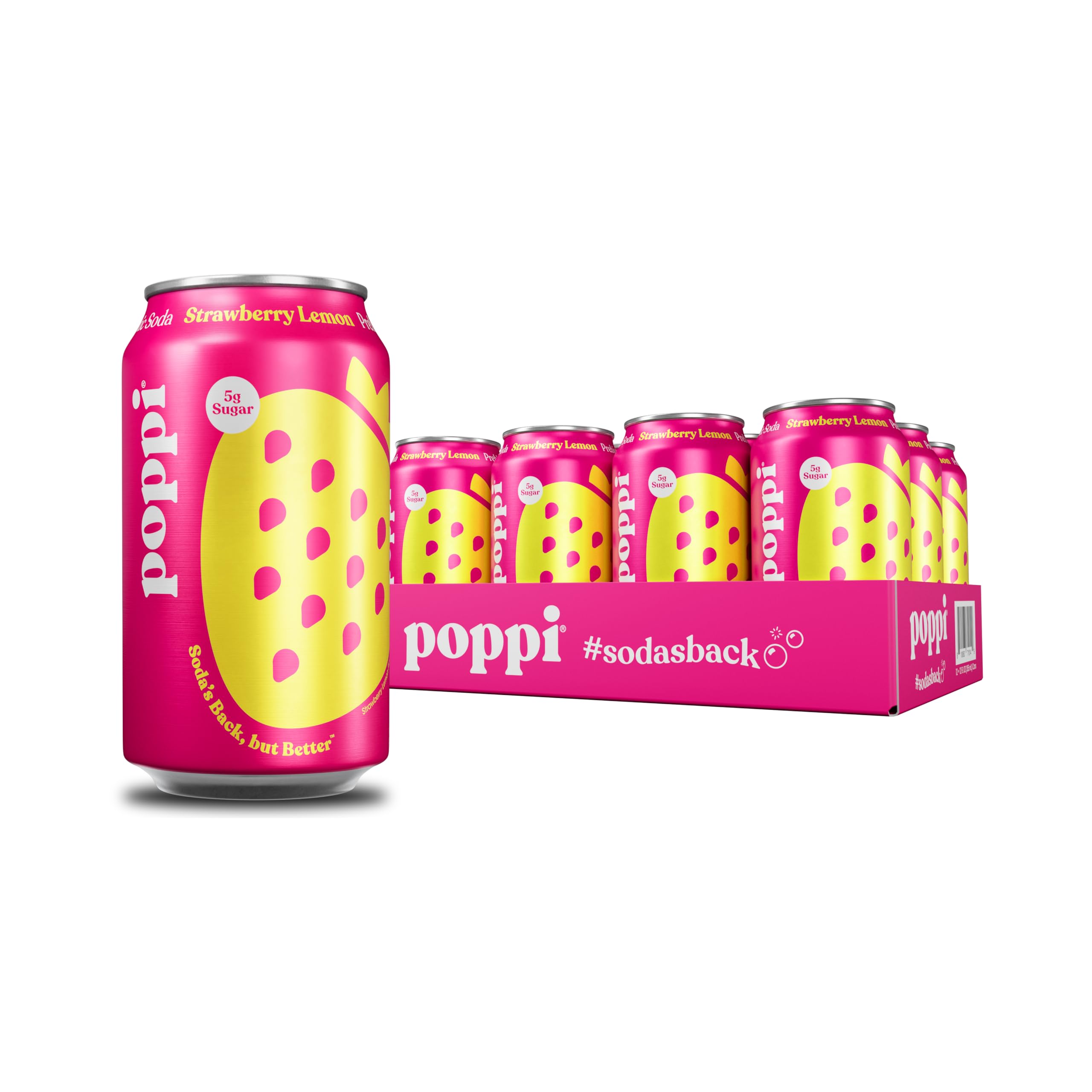 Poppi Sparkling Prebiotic Soda Beverage with Apple Cider Vinegar, Seltzer Water and Fruit Juice, Packaging May Vary, 12 oz, Pack of 12