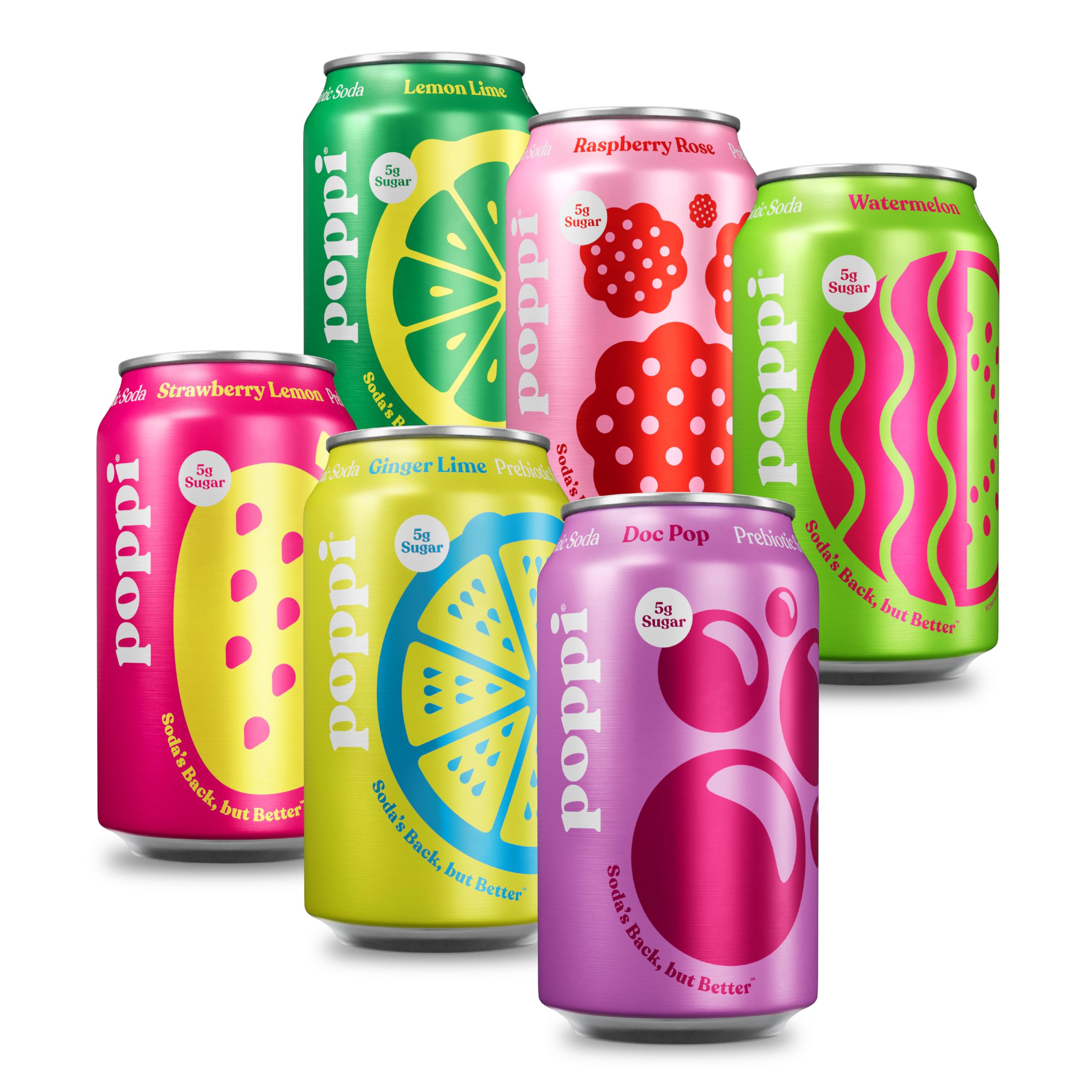 Poppi Prebiotic Soda, Sparkling Water & Fruit Juice, Major Mix, 12 Oz, 12 Pack