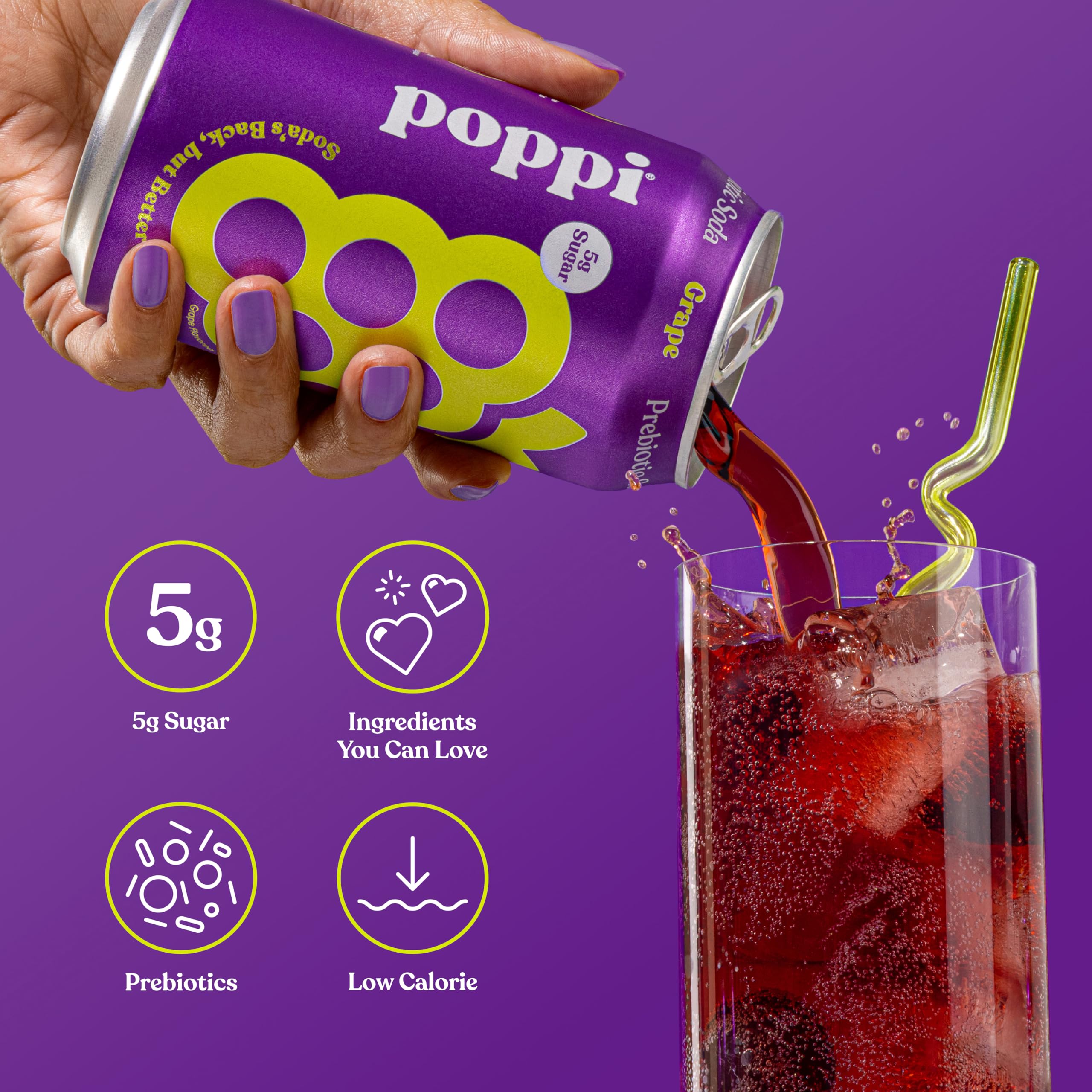 Poppi Sparkling Prebiotic Soda Beverage with Apple Cider Vinegar, Seltzer Water and Fruit Juice, Packaging May Vary, 12 oz, Pack of 12