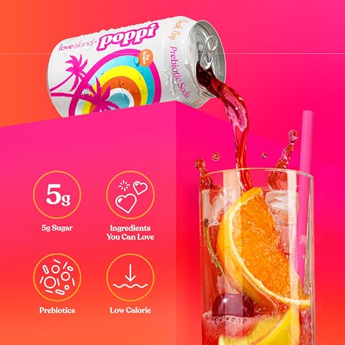 Poppi Sparkling Prebiotic Soda Beverage with Apple Cider Vinegar, Seltzer Water and Fruit Juice, Packaging May Vary, 12 oz, Pack of 12