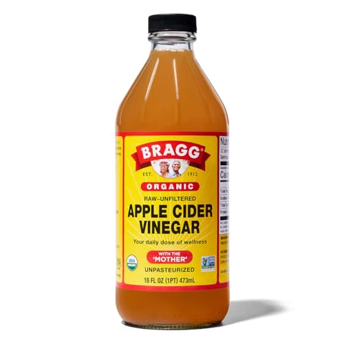 Bragg Organic Apple Cider Vinegar With the Mother– Raw, Unfiltered All Natural Ingredients