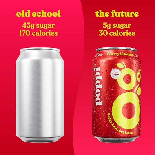 Poppi Sparkling Prebiotic Soda Beverage with Apple Cider Vinegar, Seltzer Water and Fruit Juice, Packaging May Vary, 12 oz, Pack of 12
