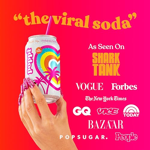 Poppi Sparkling Prebiotic Soda Beverage with Apple Cider Vinegar, Seltzer Water and Fruit Juice, Packaging May Vary, 12 oz, Pack of 12