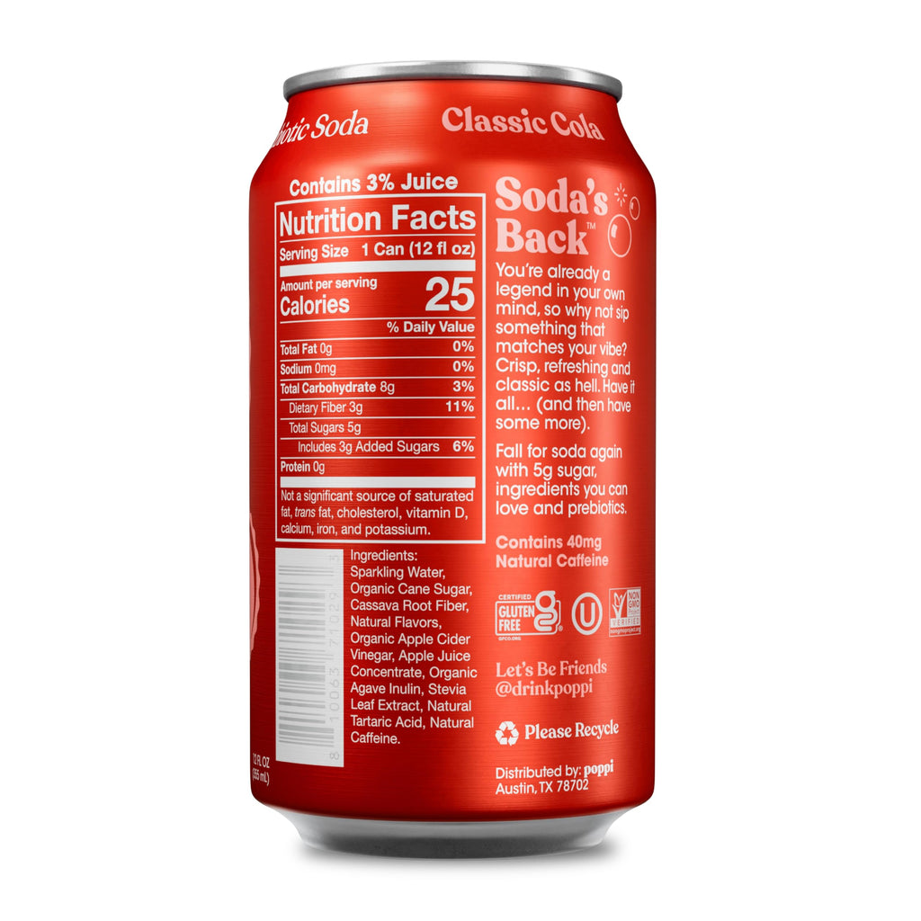 Poppi Sparkling Prebiotic Soda Beverage with Apple Cider Vinegar, Seltzer Water and Fruit Juice, Packaging May Vary, 12 oz, Pack of 12