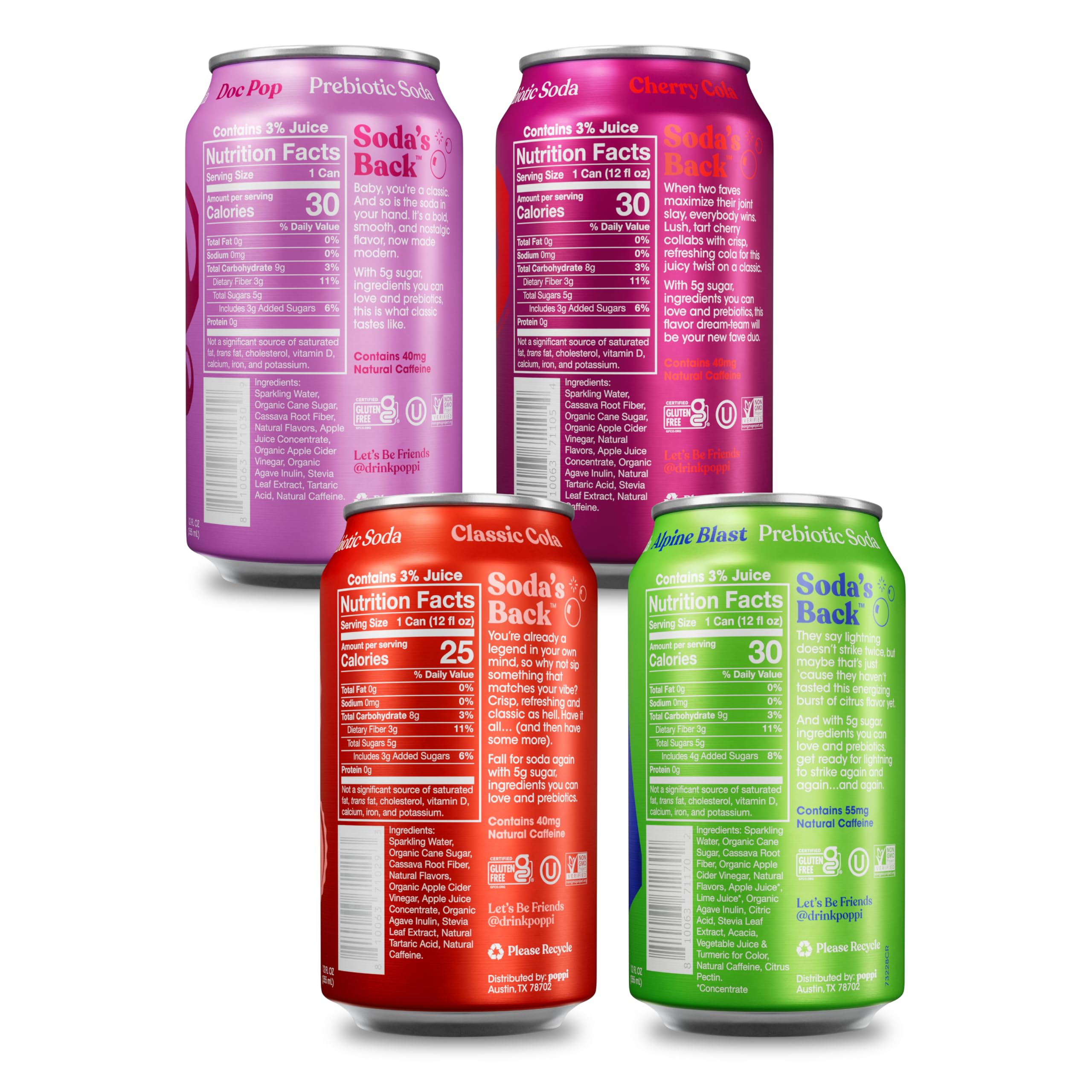 Poppi Prebiotic Soda, Sparkling Water & Fruit Juice, Major Mix, 12 Oz, 12 Pack