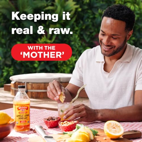 Bragg Organic Apple Cider Vinegar With the Mother– Raw, Unfiltered All Natural Ingredients