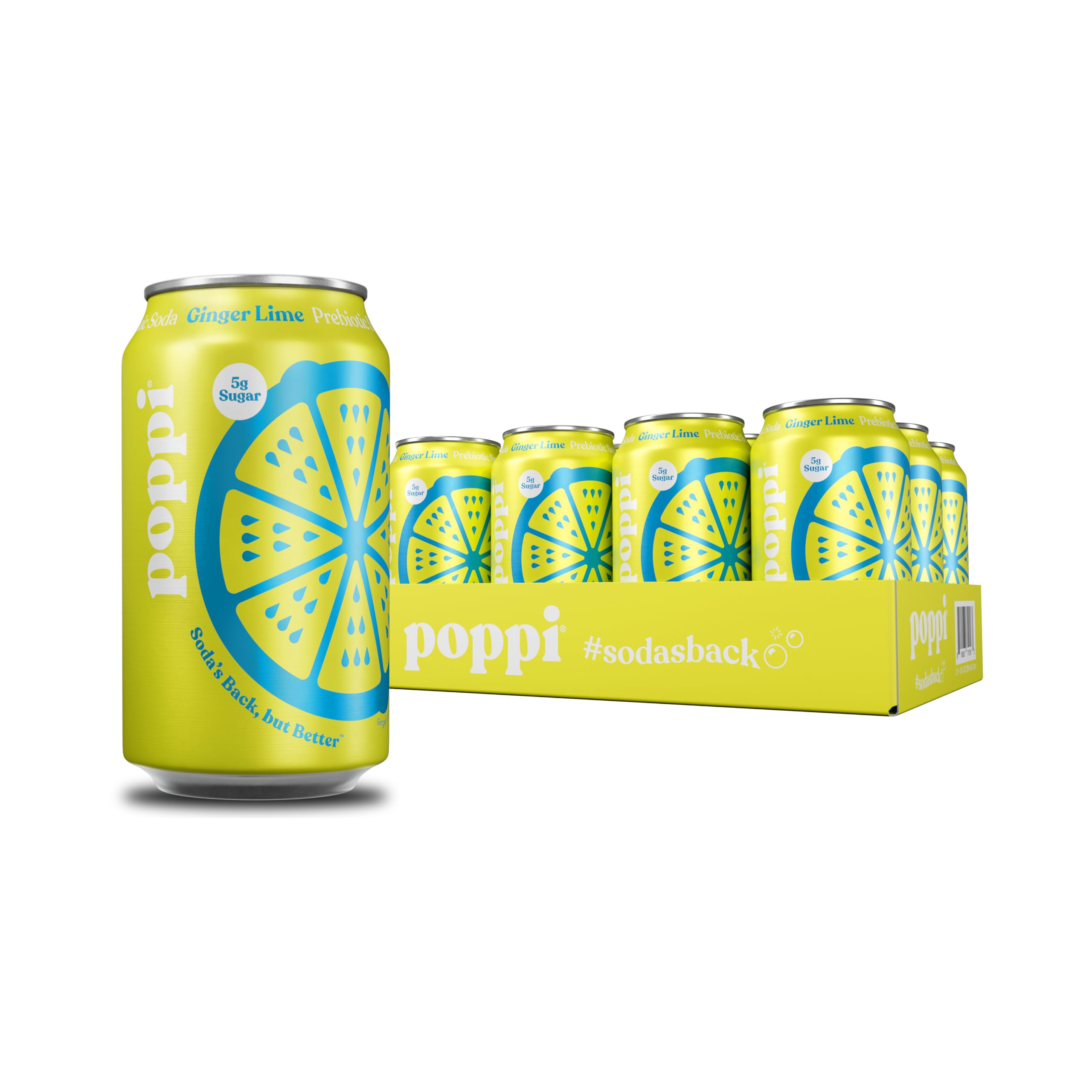 Poppi Sparkling Prebiotic Soda Beverage with Apple Cider Vinegar, Seltzer Water and Fruit Juice, Packaging May Vary, 12 oz, Pack of 12