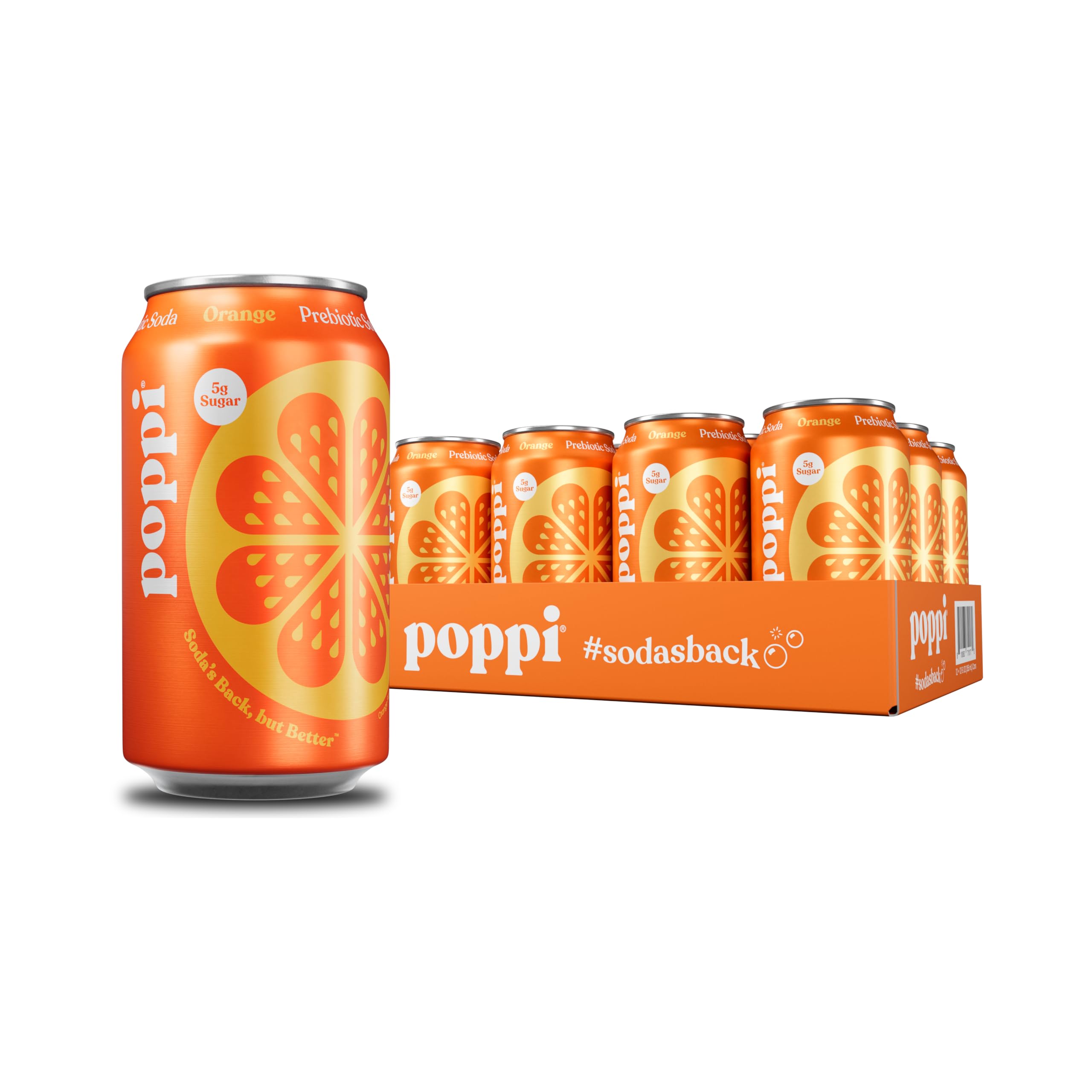 Poppi Sparkling Prebiotic Soda Beverage with Apple Cider Vinegar, Seltzer Water and Fruit Juice, Packaging May Vary, 12 oz, Pack of 12