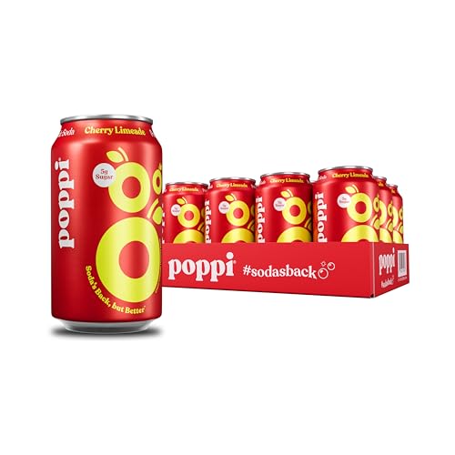 Poppi Sparkling Prebiotic Soda Beverage with Apple Cider Vinegar, Seltzer Water and Fruit Juice, Packaging May Vary, 12 oz, Pack of 12