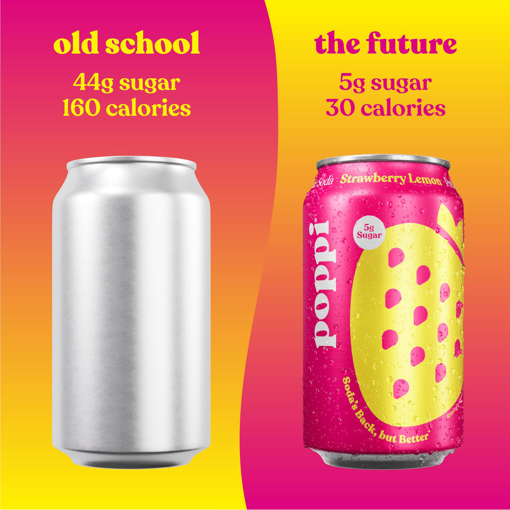 Poppi Sparkling Prebiotic Soda Beverage with Apple Cider Vinegar, Seltzer Water and Fruit Juice, Packaging May Vary, 12 oz, Pack of 12