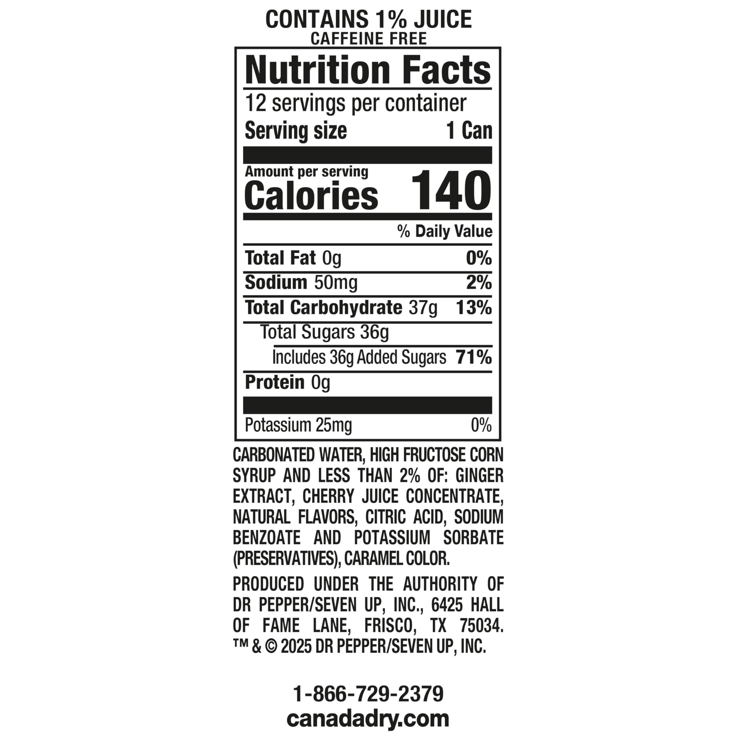 Canada Dry Zero Sugar Ginger Ale Soda