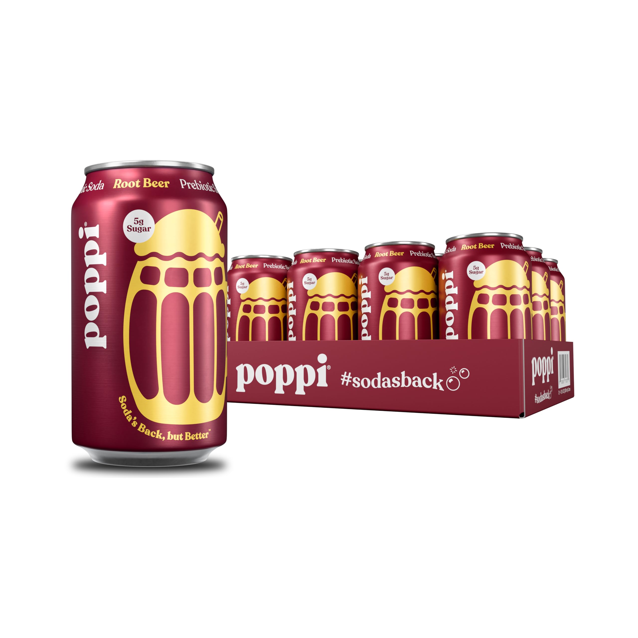 Poppi Sparkling Prebiotic Soda Beverage with Apple Cider Vinegar, Seltzer Water and Fruit Juice, Packaging May Vary, 12 oz, Pack of 12