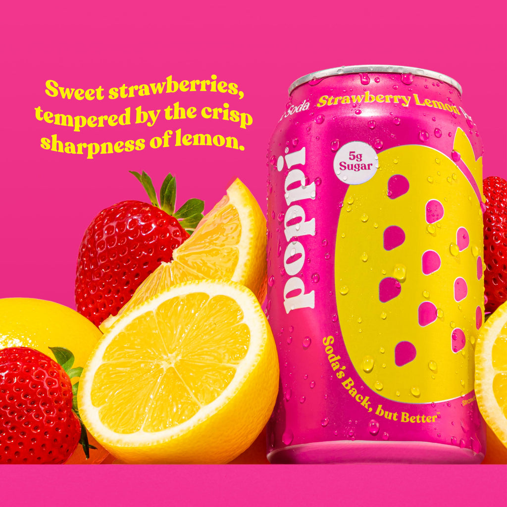 Poppi Sparkling Prebiotic Soda Beverage with Apple Cider Vinegar, Seltzer Water and Fruit Juice, Packaging May Vary, 12 oz, Pack of 12