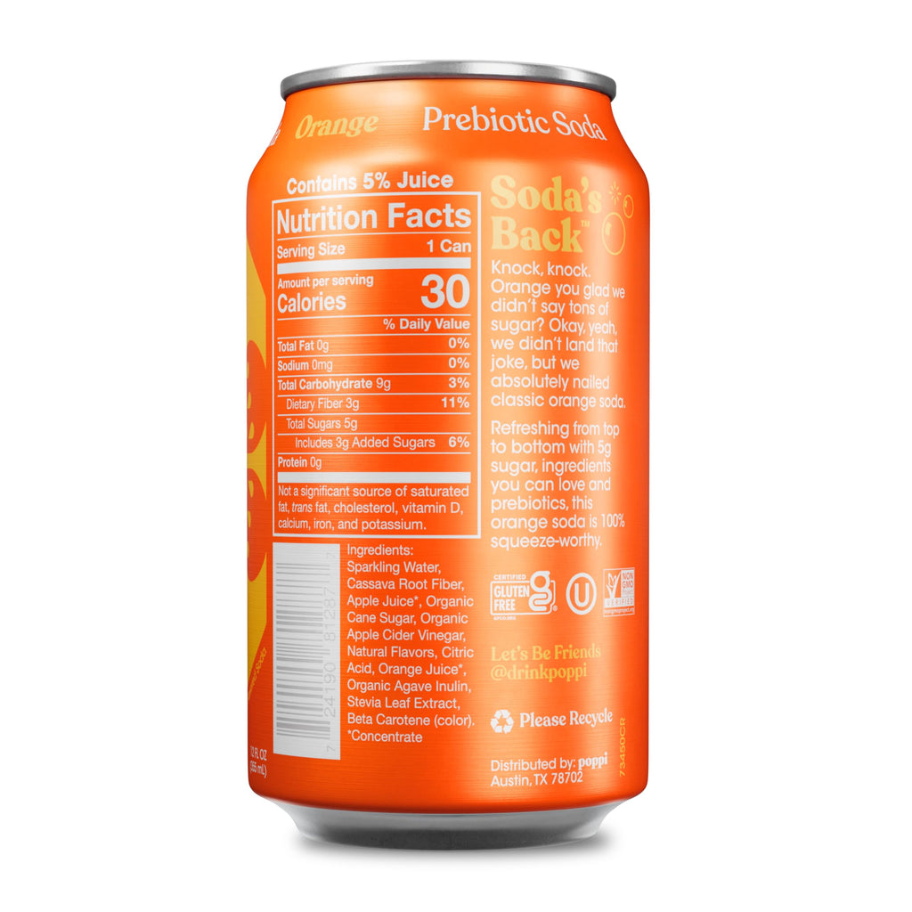 Poppi Sparkling Prebiotic Soda Beverage with Apple Cider Vinegar, Seltzer Water and Fruit Juice, Packaging May Vary, 12 oz, Pack of 12