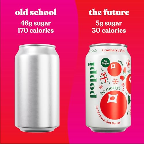 Poppi Sparkling Prebiotic Soda Beverage with Apple Cider Vinegar, Seltzer Water and Fruit Juice, Packaging May Vary, 12 oz, Pack of 12