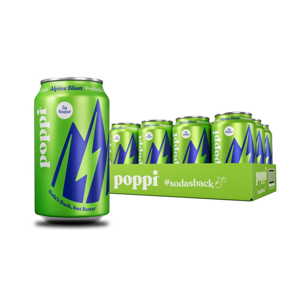 Poppi Sparkling Prebiotic Soda Beverage with Apple Cider Vinegar, Seltzer Water and Fruit Juice, Packaging May Vary, 12 oz, Pack of 12