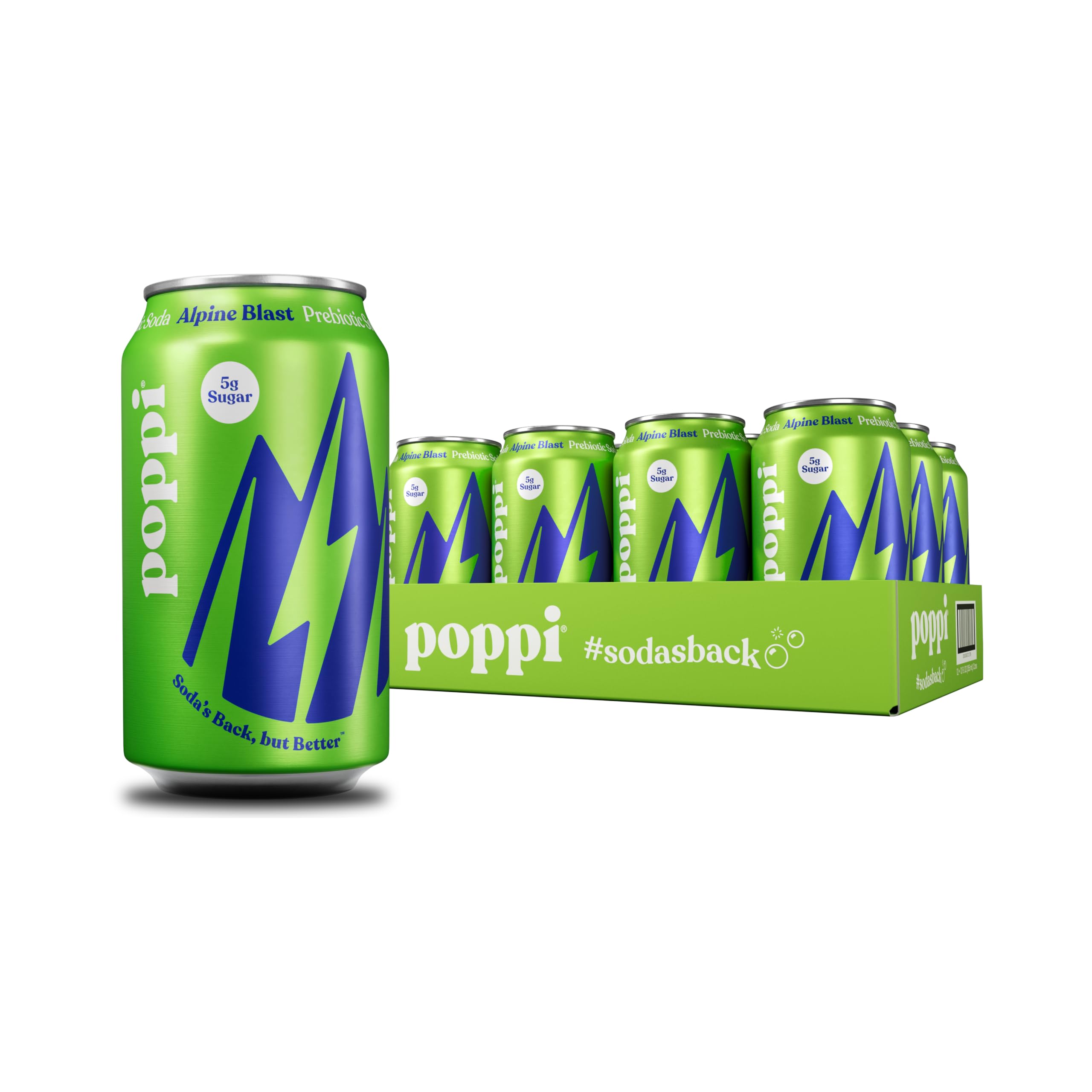 Poppi Sparkling Prebiotic Soda Beverage with Apple Cider Vinegar, Seltzer Water and Fruit Juice, Packaging May Vary, 12 oz, Pack of 12