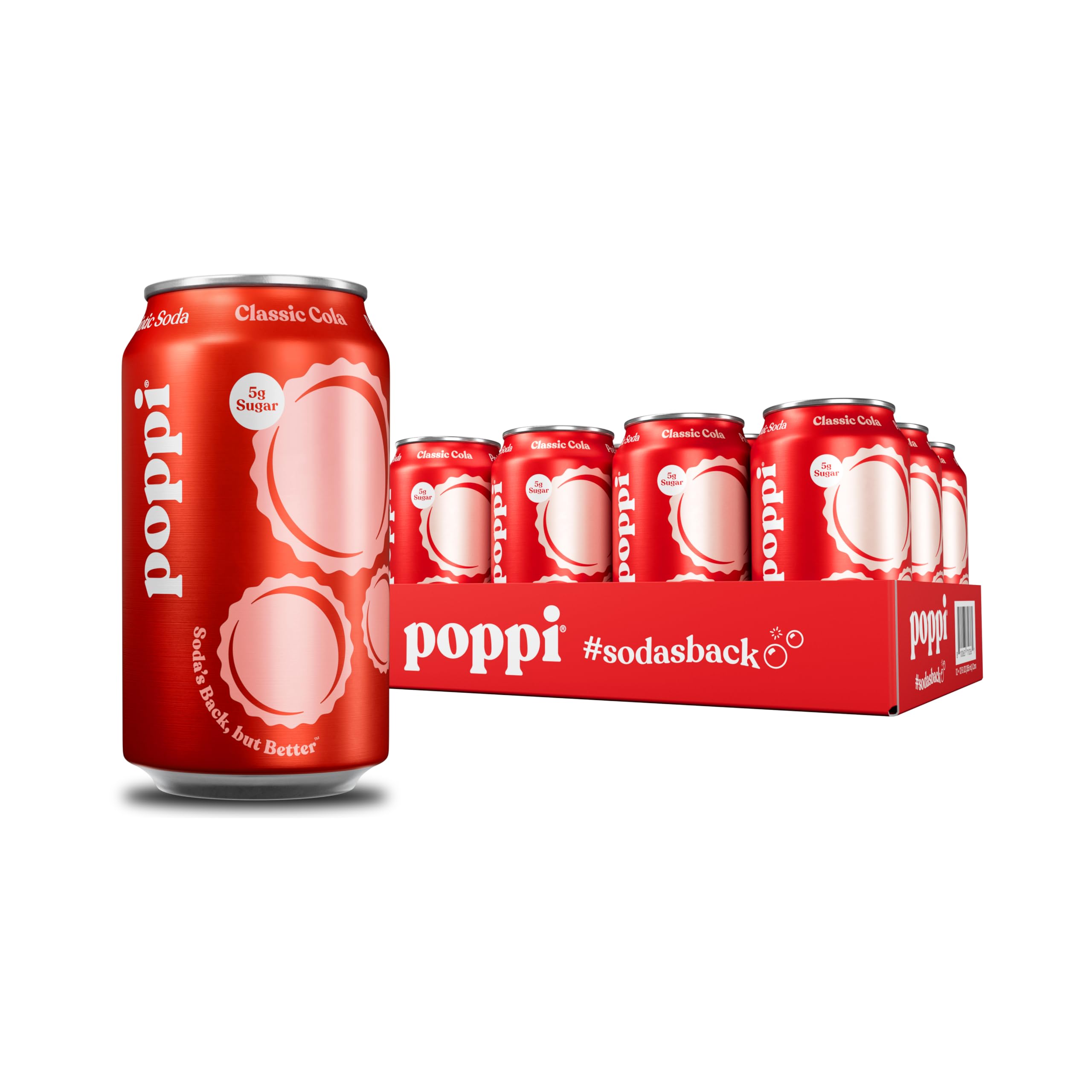 Poppi Sparkling Prebiotic Soda Beverage with Apple Cider Vinegar, Seltzer Water and Fruit Juice, Packaging May Vary, 12 oz, Pack of 12